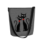 Felt Bag FUNKY Black Cats