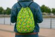 Worek-plecak Arco Design, wodoodporny, lekki, czarny, nadruk Avocado Green, miejski, unisex, sznurowany, 47x39 cm - 6