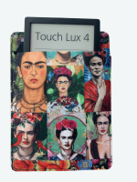Etui na e-book 6–7" Arco Design – EkoFilc, nadruk Modern Frida, Szare, Pasuje do Kindle / PocketBook